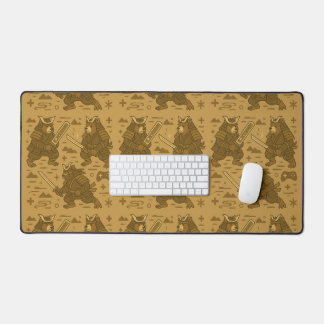 Samurai Bear with Game Controller Desk Mat