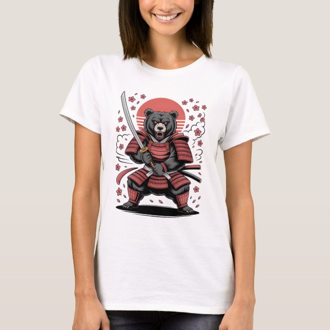 Samurai Bear  Womens Basic T-Shirt (Front)