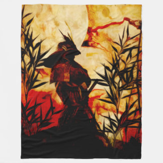 Samurai before battle fleece blanket