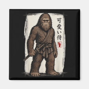 Samurai Bigfoot Japanese Art Anime Funny Men Women Magnet