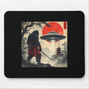 Samurai Bigfoot Japanese Ufo Vintage Graphic Ukiyo Mouse Pad