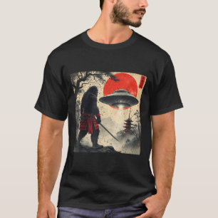 Samurai Bigfoot Japanese Ufo Vintage Graphic Ukiyo T-Shirt