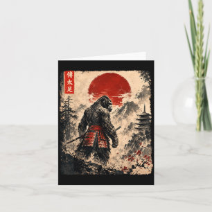 Samurai Bigfoot Japanese Vintage Graphic Funny Card