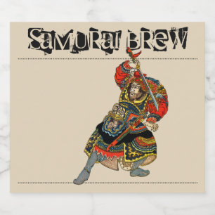 Samurai Brew Beer Bottle Label
