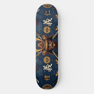  Samurai Bushido Code Virtues Seamless Pattern Skateboard