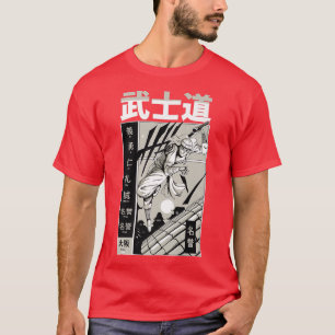 Samurai Bushido Sword Japanese Illustration Roof C T-Shirt