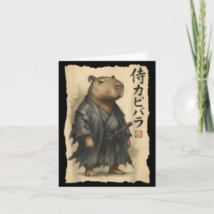 Samurai Capybara Funny Capybara Japanese Animal Card