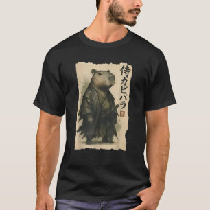 Samurai Capybara Funny Capybara Japanese Animal T-Shirt