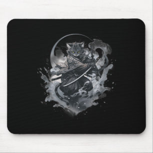 Samurai Cat Anime Japanese Ninja Warrior Aesthetic Mouse Pad
