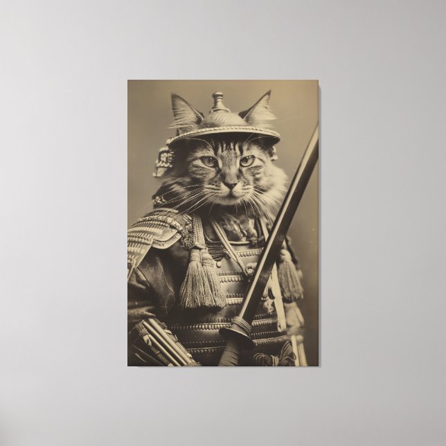 Samurai Cat Canvas Print (Front)