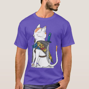Samurai Cat Funny Ninja Design for Cat Owners  T-Shirt