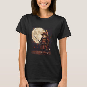 Samurai Cat Graphic, Warrior, Vintage Japanese Art T-Shirt
