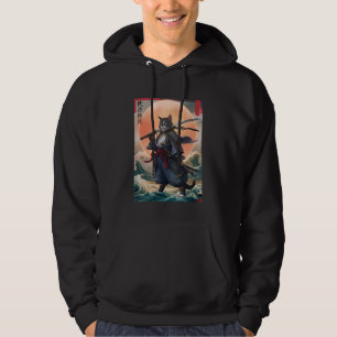 Samurai Cat Japanese Art Vintage Ninja Cat Hoodie