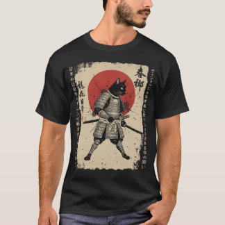 Samurai Cat  Japanese cat Warrior anime cat Japane T-Shirt