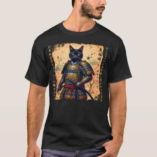 Samurai Cat  Japanese cat Warrior anime cat Japane T-Shirt