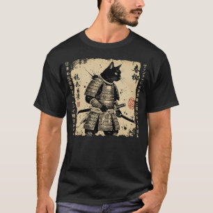 Samurai Cat Japanese cat Warrior anime cat Japanes T-Shirt