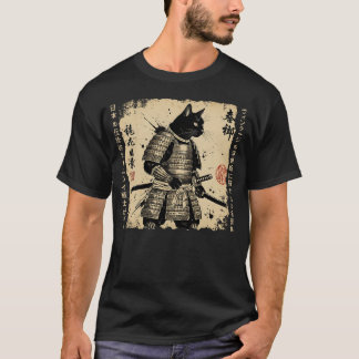 Samurai Cat Japanese cat Warrior anime cat Japanes T-Shirt