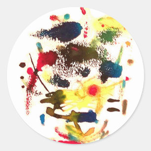 Samurai Cat Lady Abstract Hankamer Artjunkhaus Art Classic Round Sticker