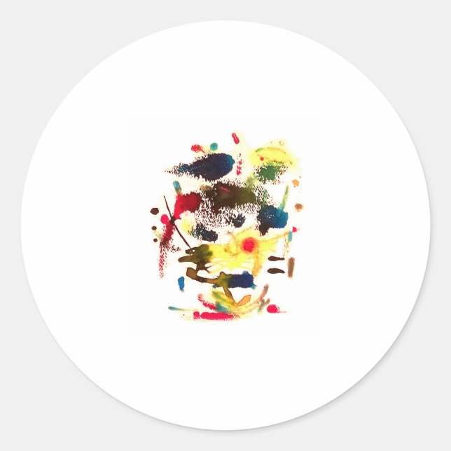 Samurai Cat-Lady Abstract Hankamer Artjunkhaus Art Classic Round Sticker (Front)