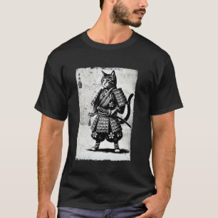 Samurai Cat Tee Vintage Ukiyo-e Warrior Art Graphi