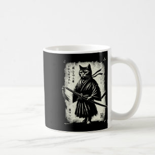 Samurai Cat Ukiyo-e Warrior Art Graphic Sumi-e Cat Coffee Mug