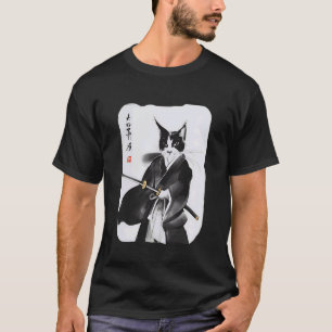 Samurai Cat Vintage Japanese Ukiyo e Warrior Art G T-Shirt