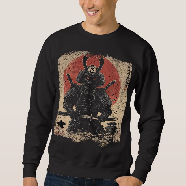 Samurai Cat Warrior Art Lovers  Sweatshirt (Front)