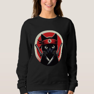 Samurai Cat Warrior Katana Japanese Ninja Art Sweatshirt