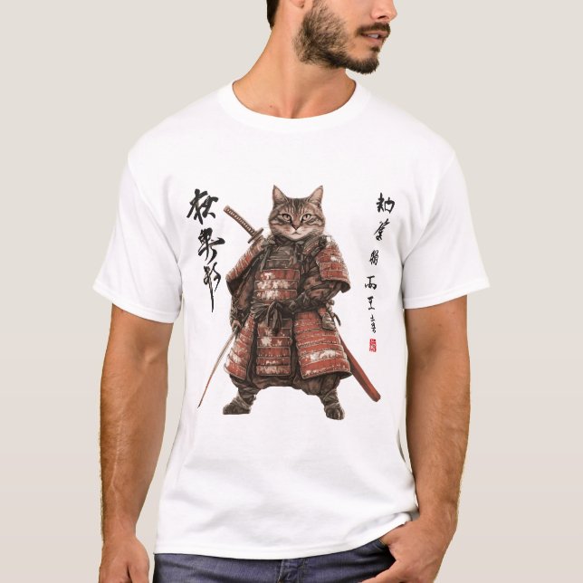 Samurai Cat Warrior T-Shirt (Front)