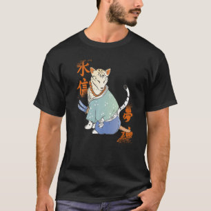 Samurai Cat with Katana Catmurai Japanese Warrior  T-Shirt