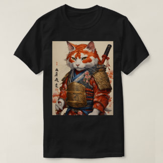 Samurai Cat with Koi Armour T-Shirt Design