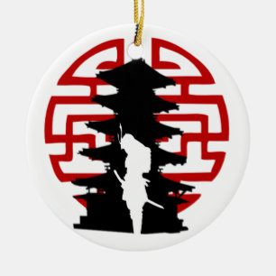 Samurai Ceramic Tree Decoration