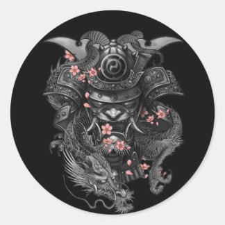 samurai classic round sticker