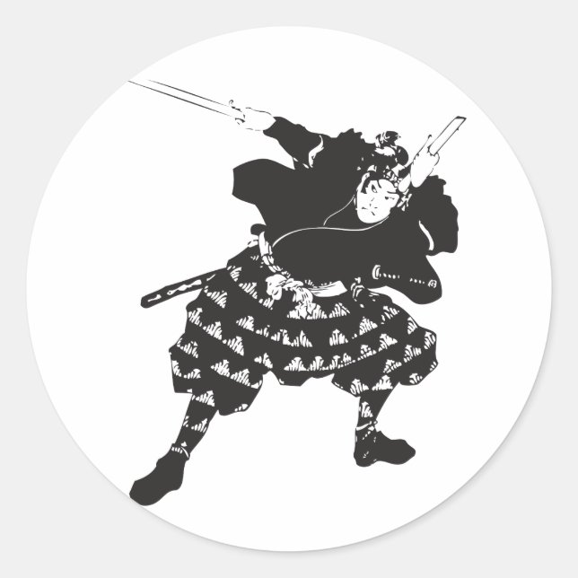 Samurai Classic Round Sticker (Front)