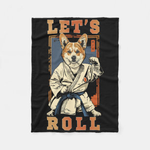 Samurai Corgi In Jiu Jitsu Gi Bjj Life Brazilian K Fleece Blanket