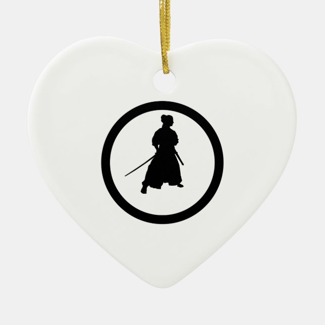 Samurai crest ceramic ornament (Front)