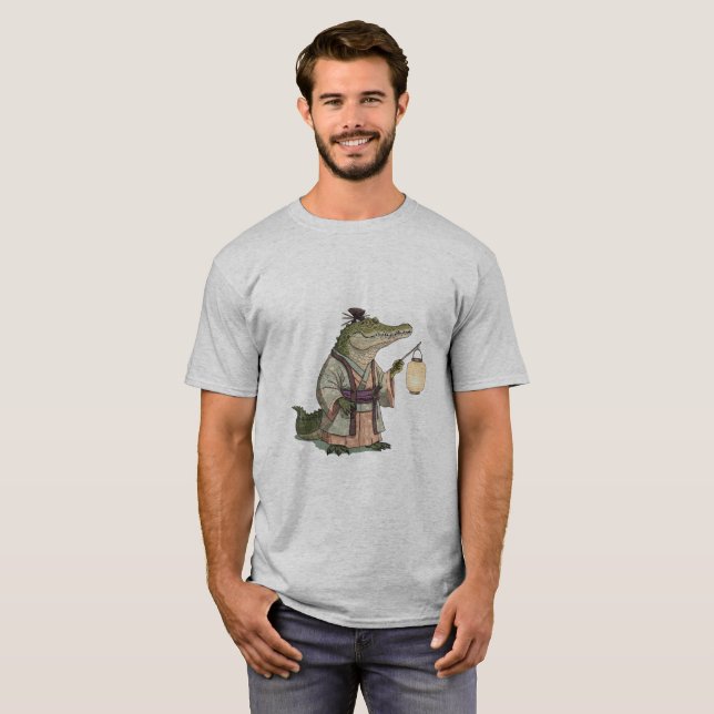 "Samurai Crocodile Warrior" T-Shirt (Front Full)