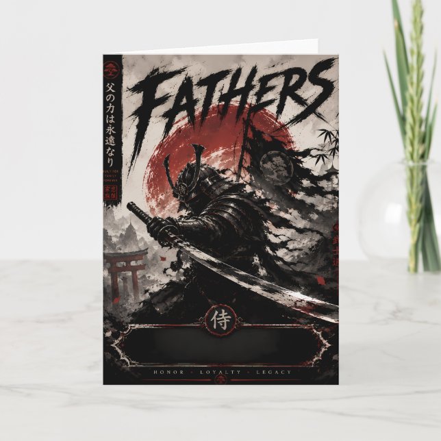 Samurai Father Greeting Card (Front)