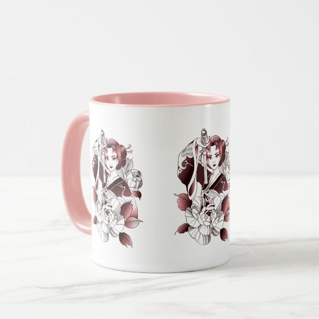 Samurai Female Warrior Mug (Front Left)