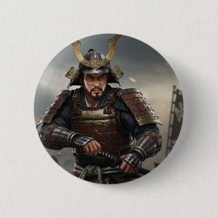 Samurai fighter Japan during the Warring States 6 Cm Round Badge