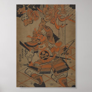 Samurai Fighting a Demon circa 1711 Poster