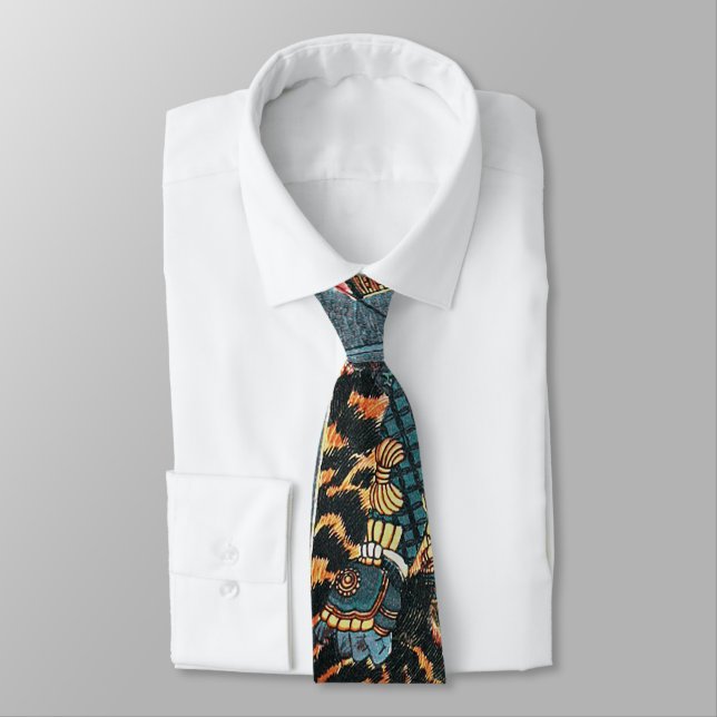 Samurai Fighting a Tiger, Kuniyoshi, Ukiyo-e Tie (Tied)