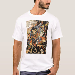 Samurai fighting large monster, circa 1800's T-Shirt