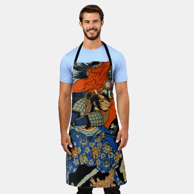 SAMURAI FIGHTING MONSTER APRON (Worn)