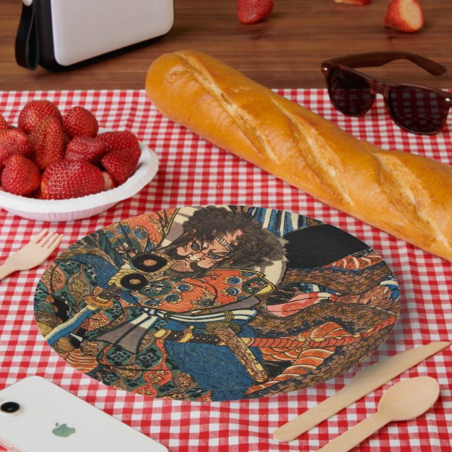SAMURAI FIGHTING PYTHON PAPER PLATE (Picnic)