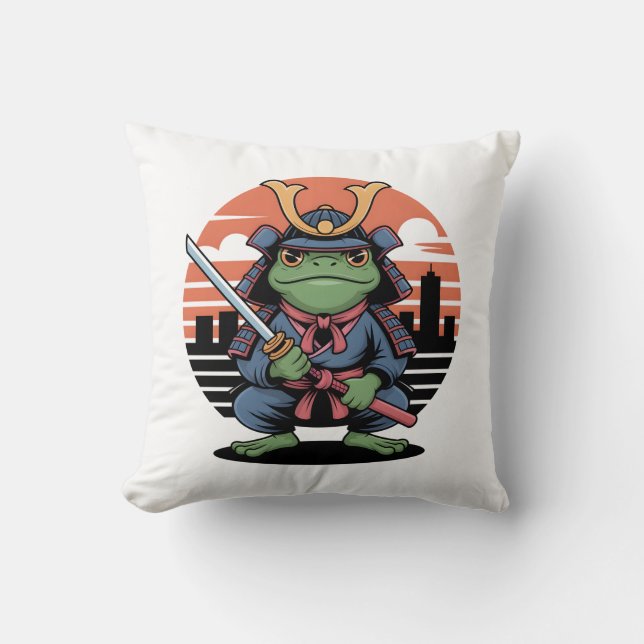 Samurai Frog Cushion (Front)