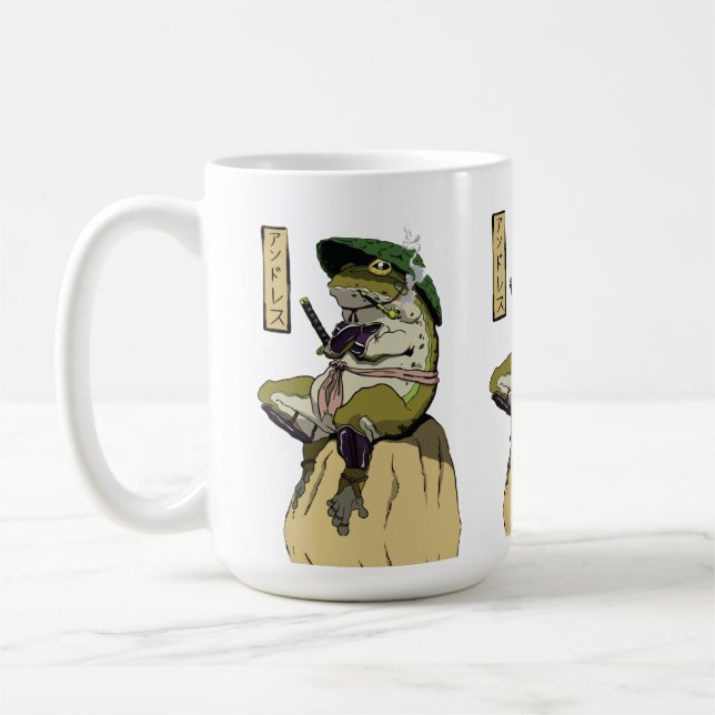 Samurai Frog: Guardian of the Lotus Coffee Mug (Left)