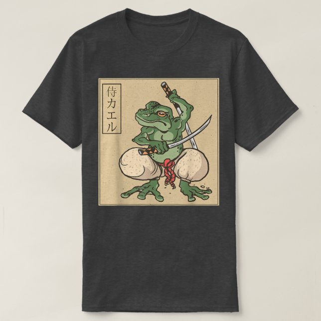 Samurai Frog Katana Martial Arts  T-Shirt (Design Front)