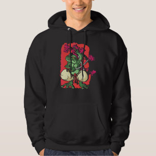 Samurai Frog Kendo Katana Cherry Blossom Tree Saku Hoodie