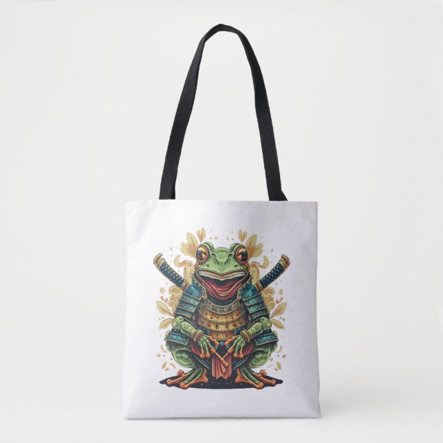 Samurai frog warrior Shoulder Tote Bag (Front)